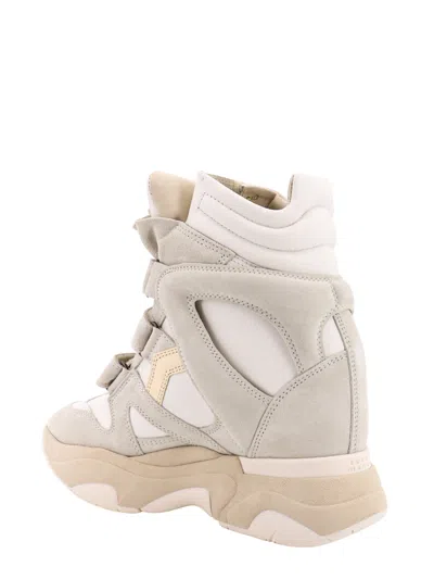 Isabel Marant Women Balskee Suede Sneakers With 90mm Heel In White