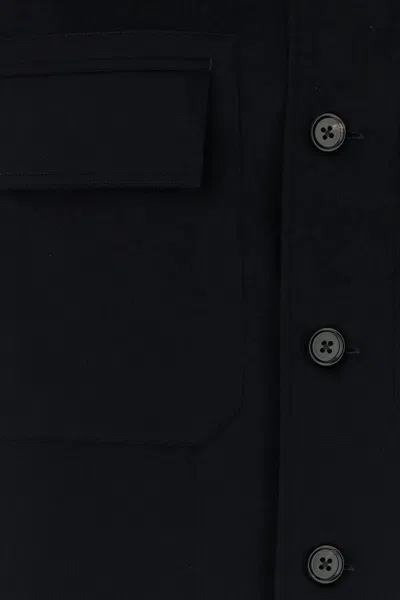Zegna Pure Cashmere Overshirt In Blue