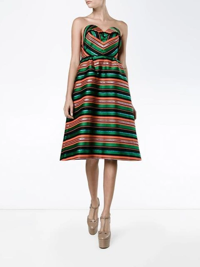 Shop Delpozo Striped Dress In Multicolour