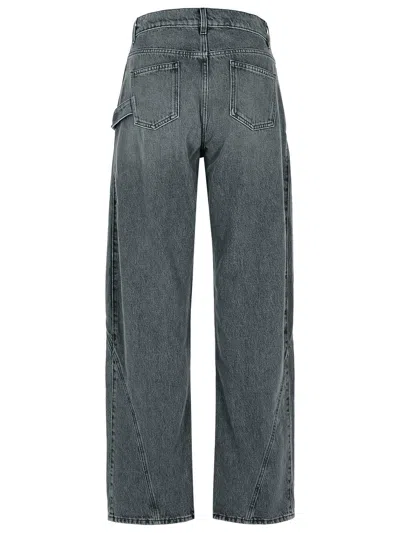 Jw Anderson Twisted Grey Denim Jeans In Gray