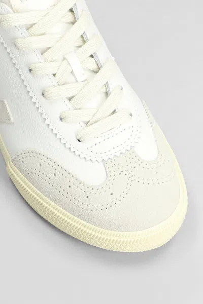 Veja Volley Panelled Grained Leather Sneakers In White