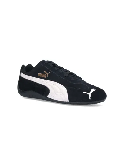 Puma 'speedcat' Black Sneakers With Logo Print On The Side And Logo Lettering On The Side In Black