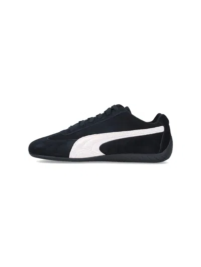 Puma 'speedcat' Black Sneakers With Logo Print On The Side And Logo Lettering On The Side In Black