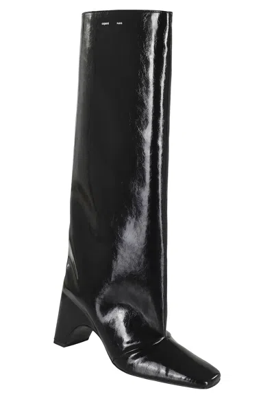 Coperni Bridge 85mm Leather Knee-high Boots In Black