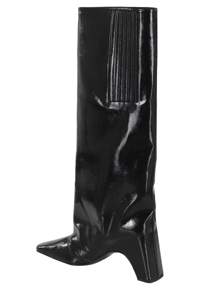 Coperni Bridge 85mm Leather Knee-high Boots In Black