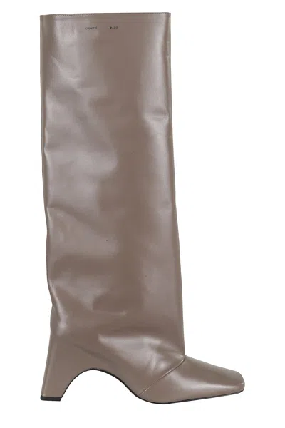 Coperni Bridge 95 Leather Knee-high Boots In Neutral