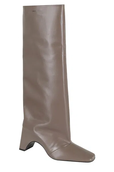 Coperni Bridge 95 Leather Knee-high Boots In Neutral