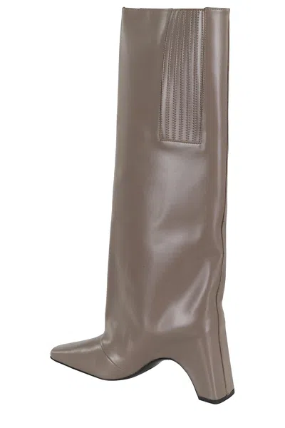 Coperni Bridge 95 Leather Knee-high Boots In Neutral
