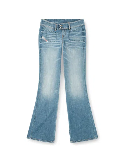 Diesel Whisper Low Waist Slim Leg Flared Jeans In Blue