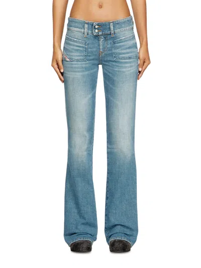 Diesel Whisper Low Waist Slim Leg Flared Jeans In Blue