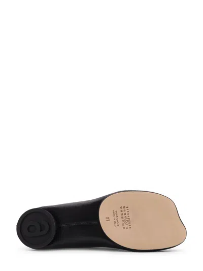 Mm6 Maison Margiela Black Leather Anatomic Numeric Ballerinas By Mm6 In Black