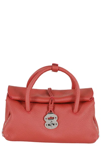 Zanellato Small Leather Handbag With Detachable Strap In Orange