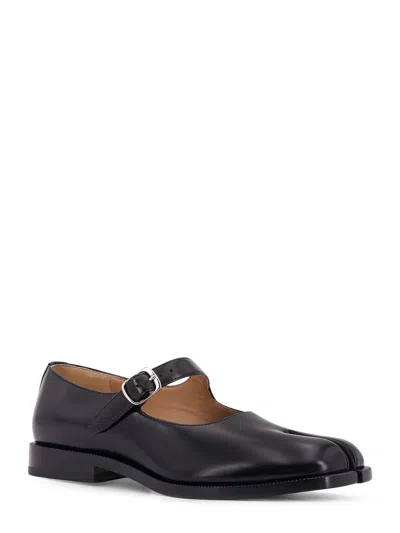 Maison Margiela Tabi Leather Mary Jane In Black