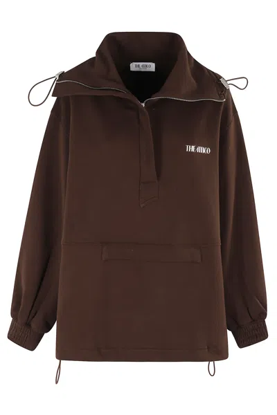 Attico Cotton Sweatshirt Logo 251wcb00091jjf007a R Attic 204 In Brown