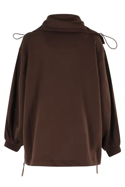 Attico Cotton Sweatshirt Logo 251wcb00091jjf007a R Attic 204 In Brown