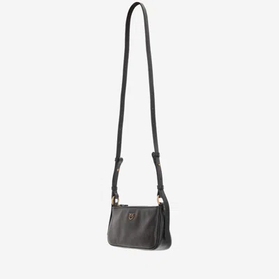 Pinko Mini Half Moon Baguette Leather Bag With Logo
