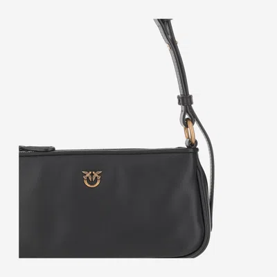 Pinko Mini Half Moon Baguette Leather Bag With Logo