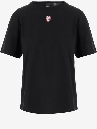 Pinko Cotton T-shirt With Logo In Black