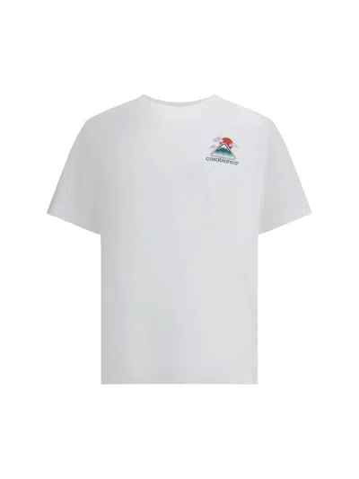 Casablanca White T-shirt With Crewneck And Logo On The Front And Maxi Logo On The Back In Cotton Man In White