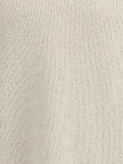 Jil Sander Ribbed Hem And Cuff Alpaca Blend Sweater In White
