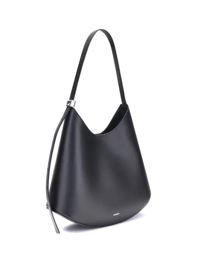 Jil Sander Crescent-shaped Shoulder Bag With Adjustable Strap In Black