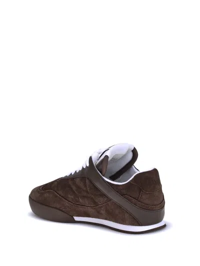 Chloé Kick Leather-trimmed Quilted Suede Sneakers In Brown