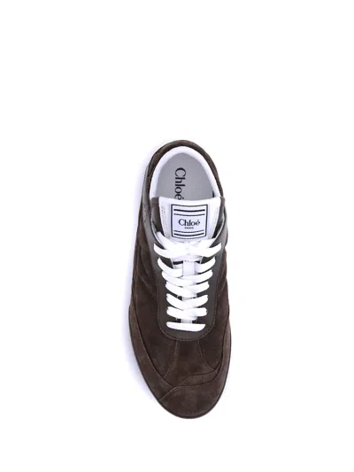 Chloé Kick Leather-trimmed Quilted Suede Sneakers In Brown