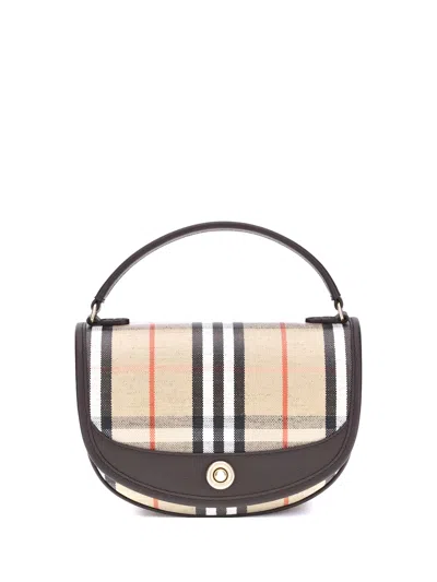 Burberry Women Highlands Crossbody Bag With Check Motif In Multi