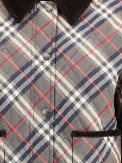 Burberry Cropped Check Quilted Cotton Jacket In Multi