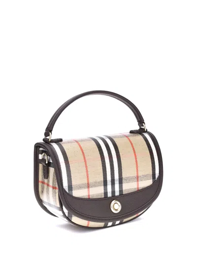 Burberry Women Highlands Crossbody Bag With Check Motif In Multi