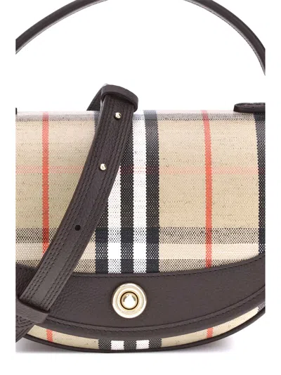Burberry Women Highlands Crossbody Bag With Check Motif In Multi