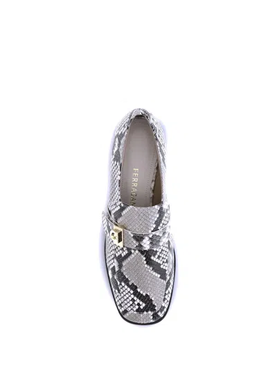 Ferragamo Python Print Leather Loafers In Animal Print