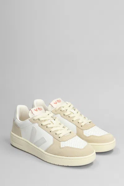 Veja V-82 Sneakers In White Suede And Leather