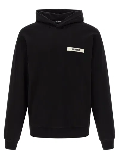 Jacquemus Gros-grain Hoodie In Black