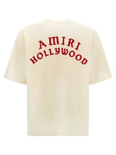 Amiri Mens Ivory Red Holly Text-print Cotton T-shirt Xl In Neutral