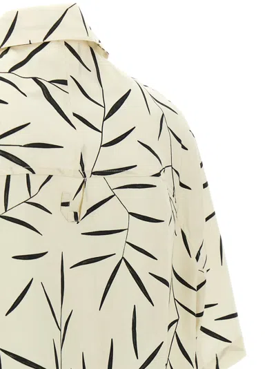 Jacquemus Cotton Poplin Shirt With Foliage Print And Embroidered Logo