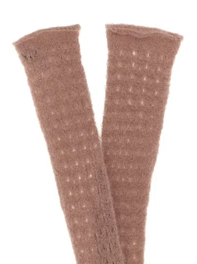 Fabiana Filippi Knee-high Socks With Soft Textured Knit In Brown