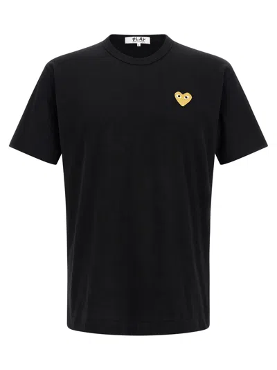 Comme Des Garçons Play Heart Of Gold T-shirt In Black