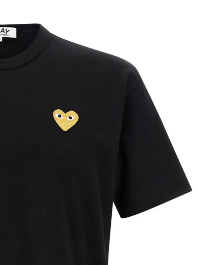 Comme Des Garçons Play Heart Of Gold T-shirt In Black