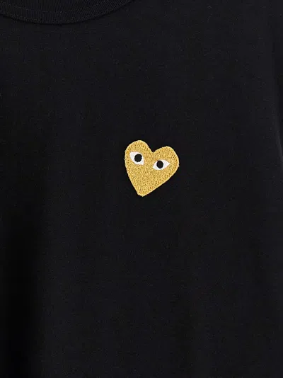 Comme Des Garçons Play Heart Of Gold T-shirt In Black