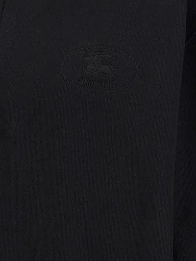 Burberry Mens Logo-embroidered Funnel-neck Cotton Sweatshirt Black Xl In Black