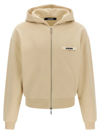 Jacquemus 'ribbed Cuffs Hoodie Hem' In Neutral