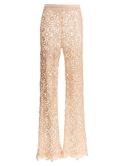 Norma Kamali Crochet Pants In Gold
