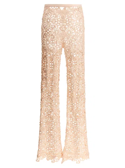Norma Kamali Crochet Pants In Gold