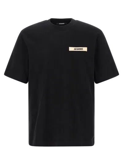 Jacquemus Black Crewneck T-shirt With Logo Detail