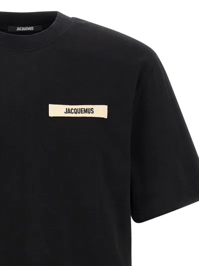 Jacquemus Black Crewneck T-shirt With Logo Detail