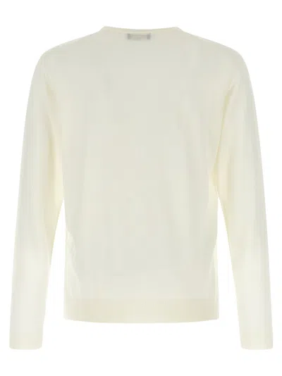 Roberto Collina Wool Crew Neck Sweater In White