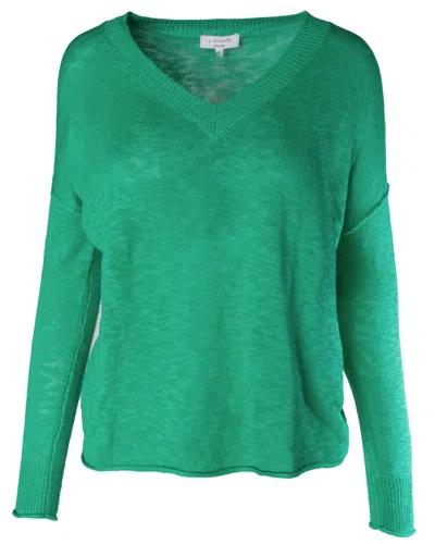 J. Society Women's Slub V Neck Sweater In Grass