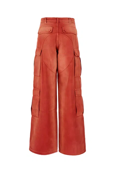 Heron Preston Cargo Pant In Pure Cotton With Drawstring In Orange