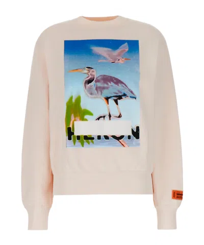 Heron Preston Front Print Oversize Cotton Sweatshirt